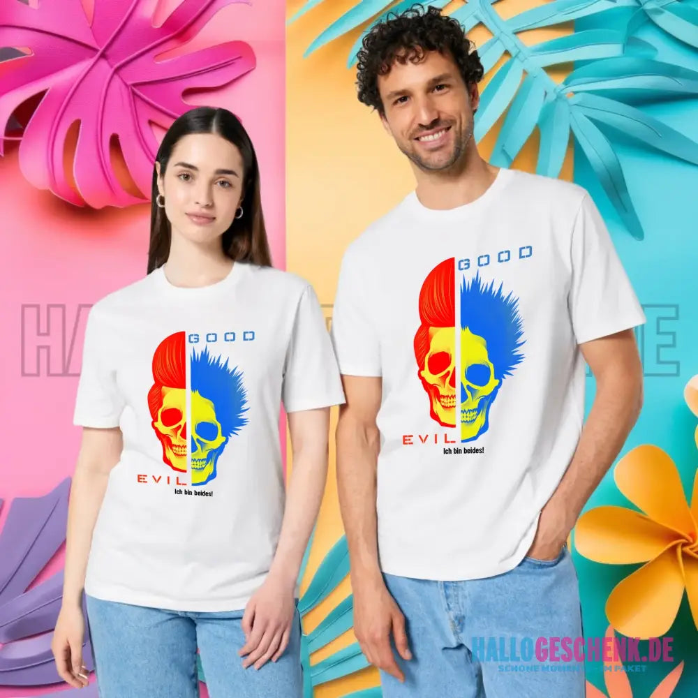 "GOOD´N´EVIL"-RED-BLUE - Organic Basic Shirt