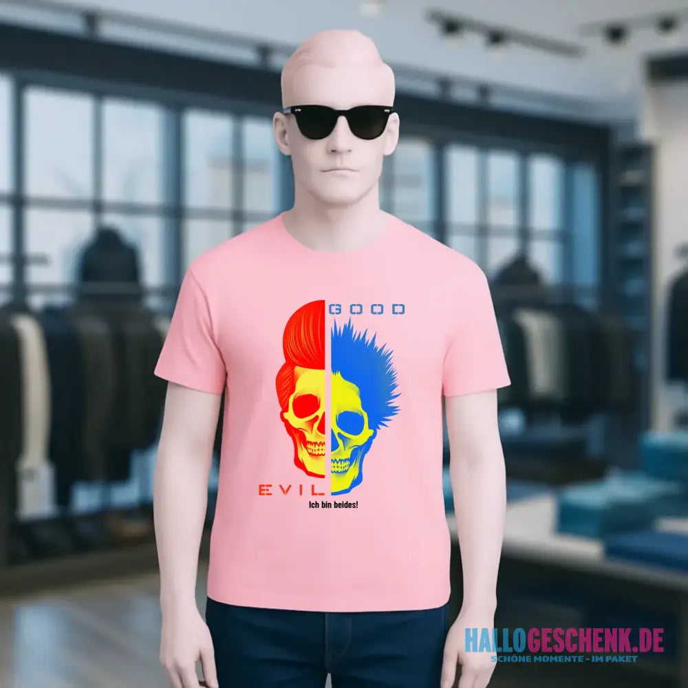 "GOOD´N´EVIL"-RED-BLUE - Organic Basic Shirt