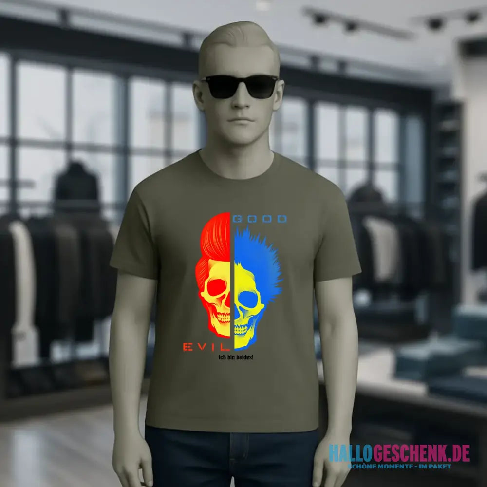 "GOOD´N´EVIL"-RED-BLUE - Organic Basic Shirt