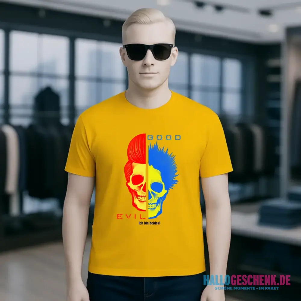 "GOOD´N´EVIL"-RED-BLUE - Organic Basic Shirt