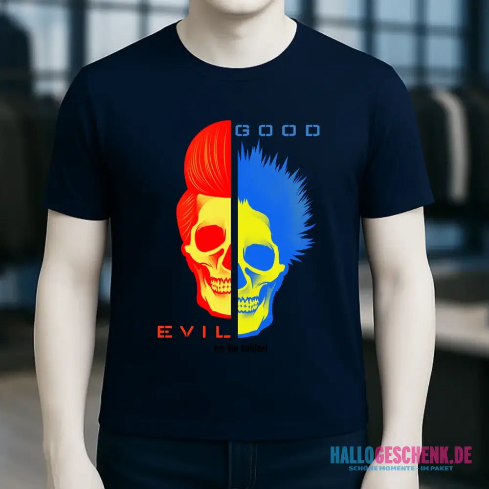 "GOOD´N´EVIL"-RED-BLUE - Organic Basic Shirt