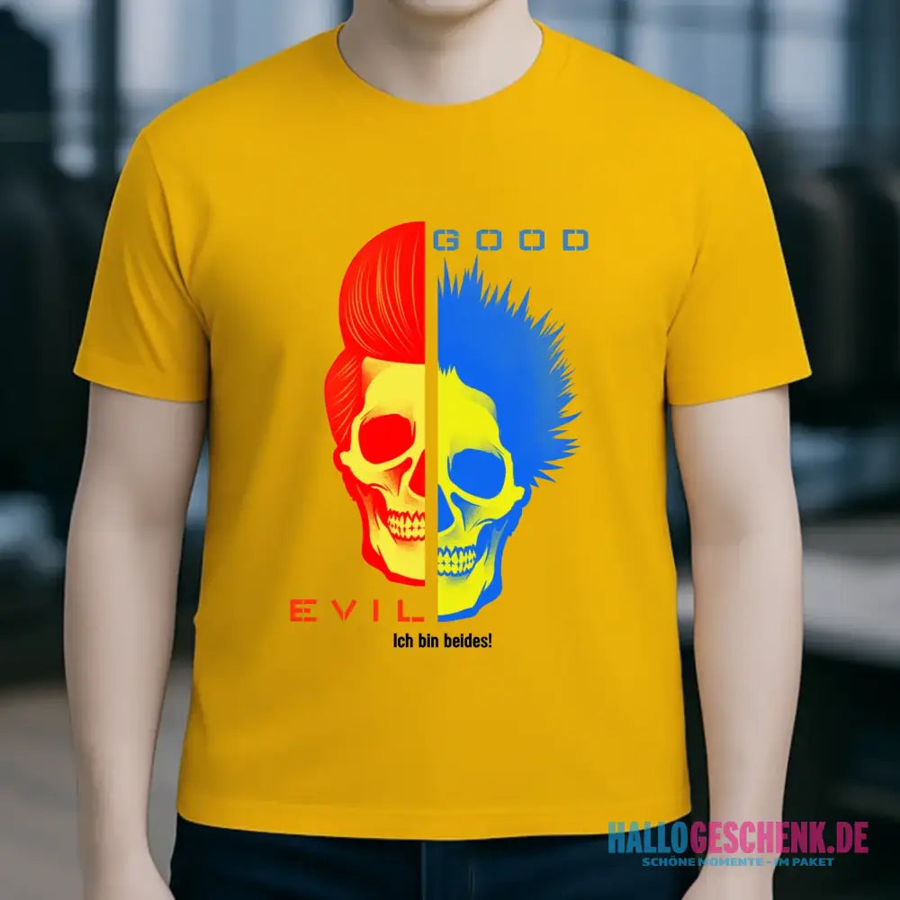"GOOD´N´EVIL"-RED-BLUE - Organic Basic Shirt