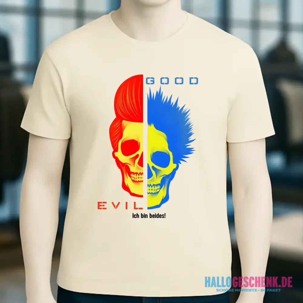 "GOOD´N´EVIL"-RED-BLUE - Organic Basic Shirt