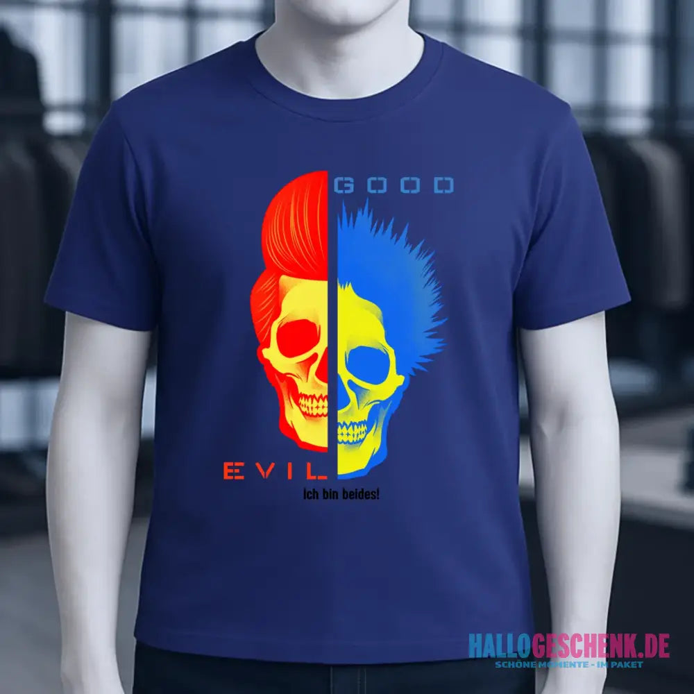 "GOOD´N´EVIL"-RED-BLUE - Organic Basic Shirt