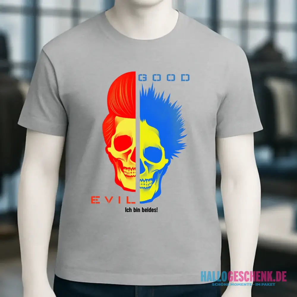 "GOOD´N´EVIL"-RED-BLUE - Organic Basic Shirt