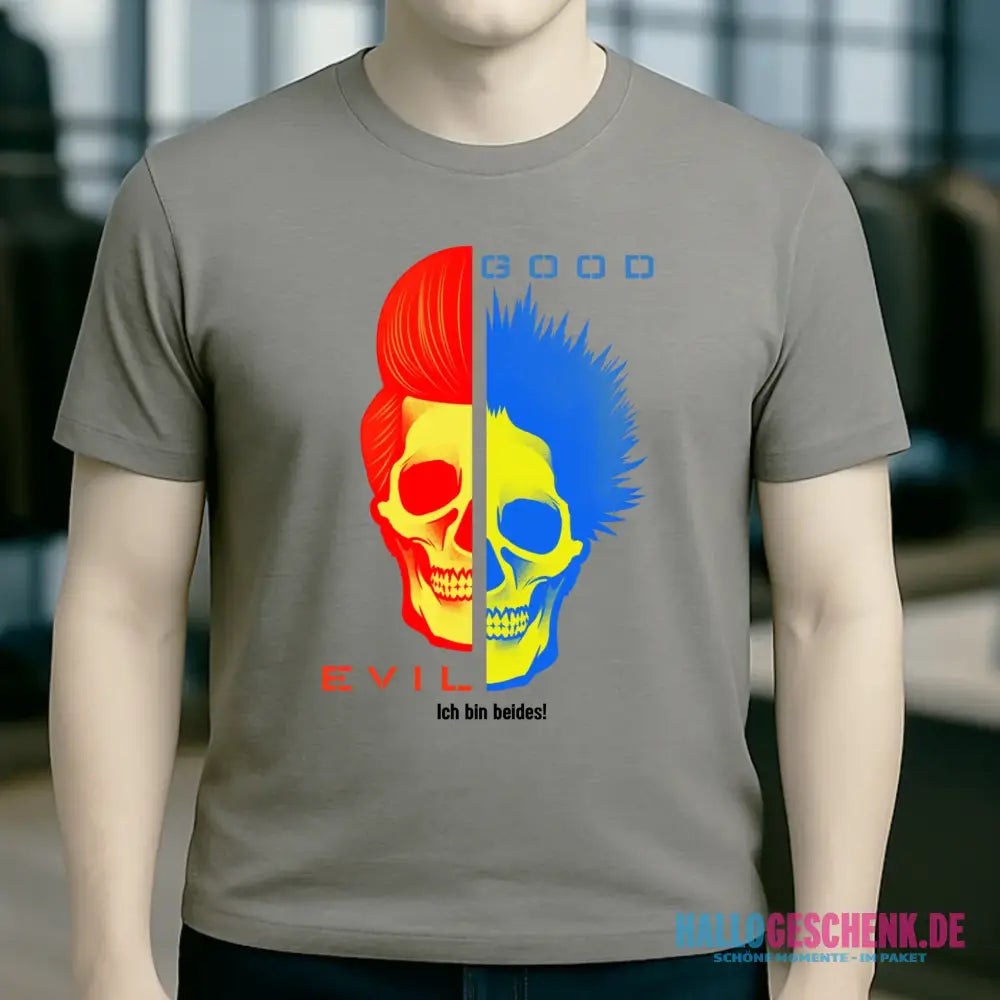 "GOOD´N´EVIL"-RED-BLUE - Organic Basic Shirt