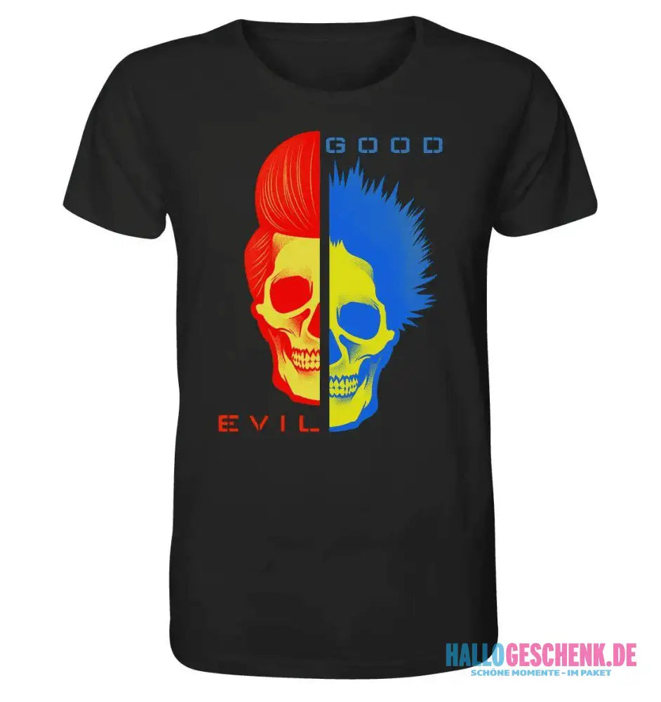 "GOOD´N´EVIL"-RED-BLUE - Organic Shirt