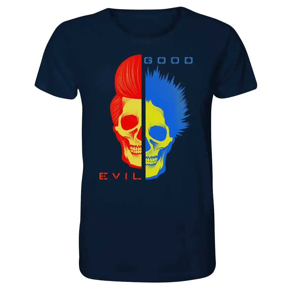 "GOOD´N´EVIL"-RED-BLUE - Organic Shirt