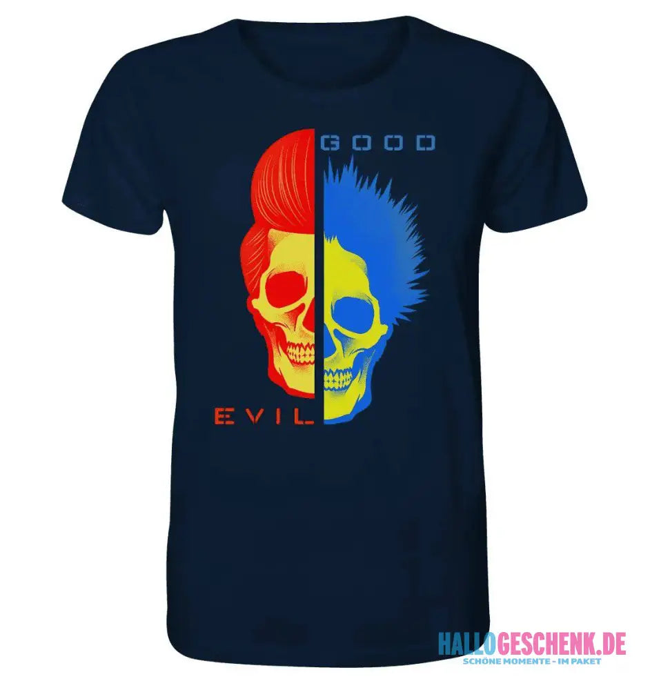 "GOOD´N´EVIL"-RED-BLUE - Organic Shirt