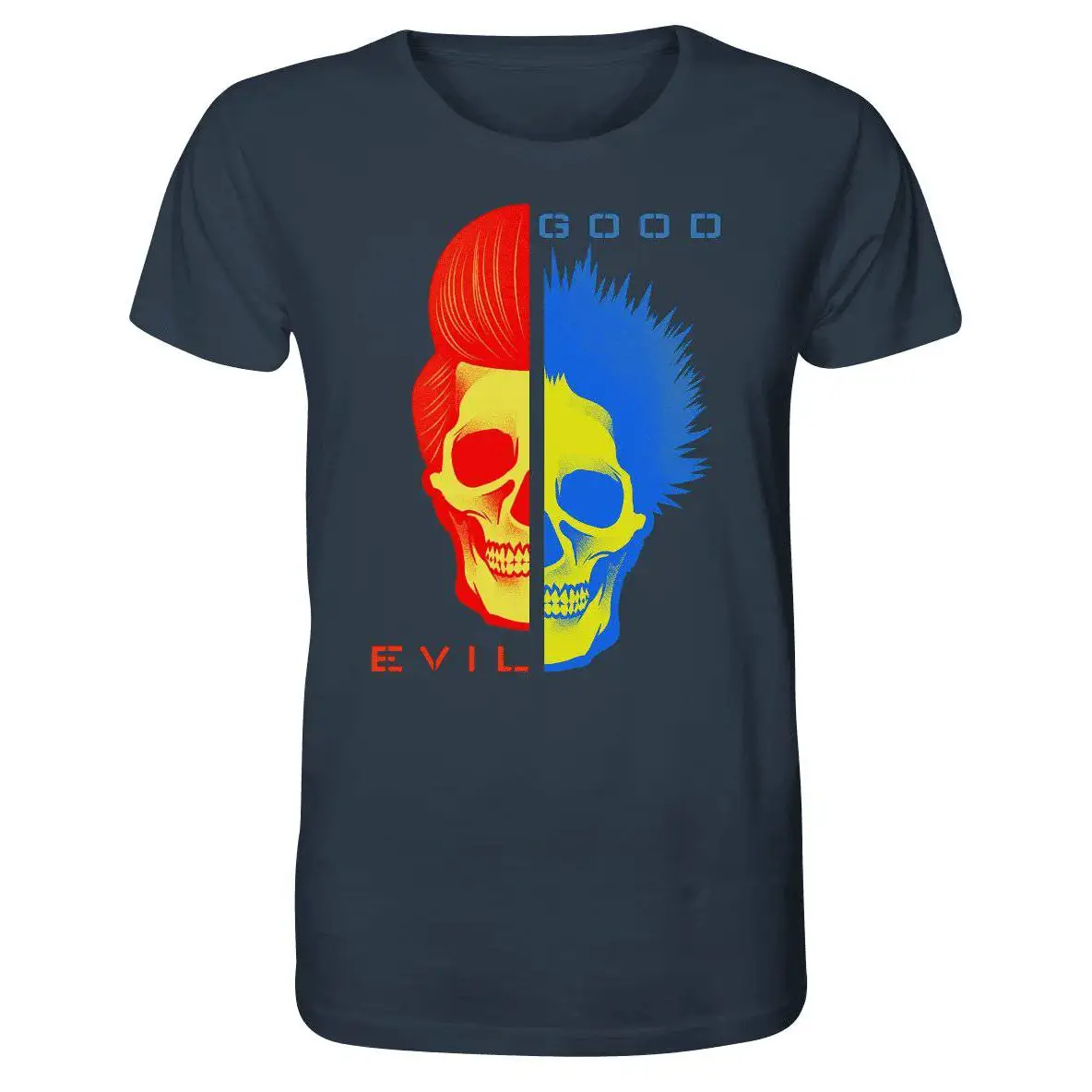 "GOOD´N´EVIL"-RED-BLUE - Organic Shirt