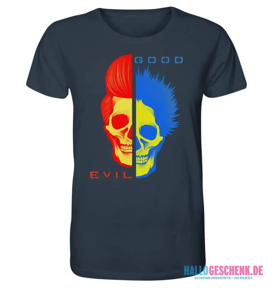 "GOOD´N´EVIL"-RED-BLUE - Organic Shirt