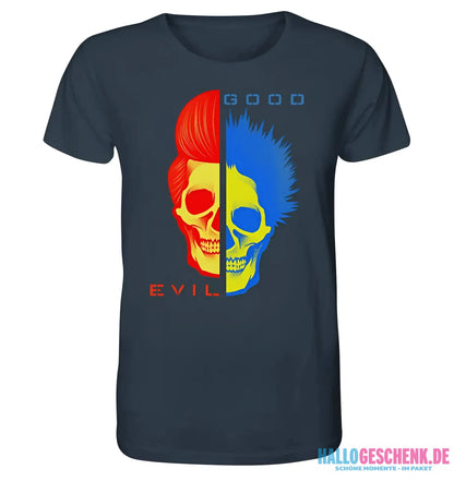 "GOOD´N´EVIL"-RED-BLUE - Organic Shirt