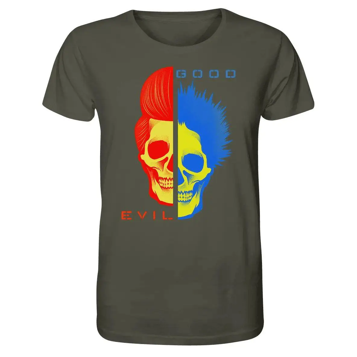 "GOOD´N´EVIL"-RED-BLUE - Organic Shirt
