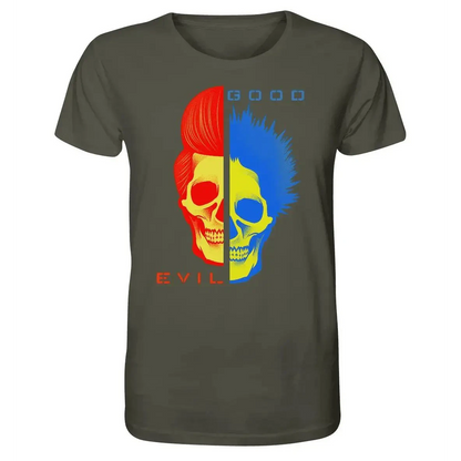 "GOOD´N´EVIL"-RED-BLUE - Organic Shirt