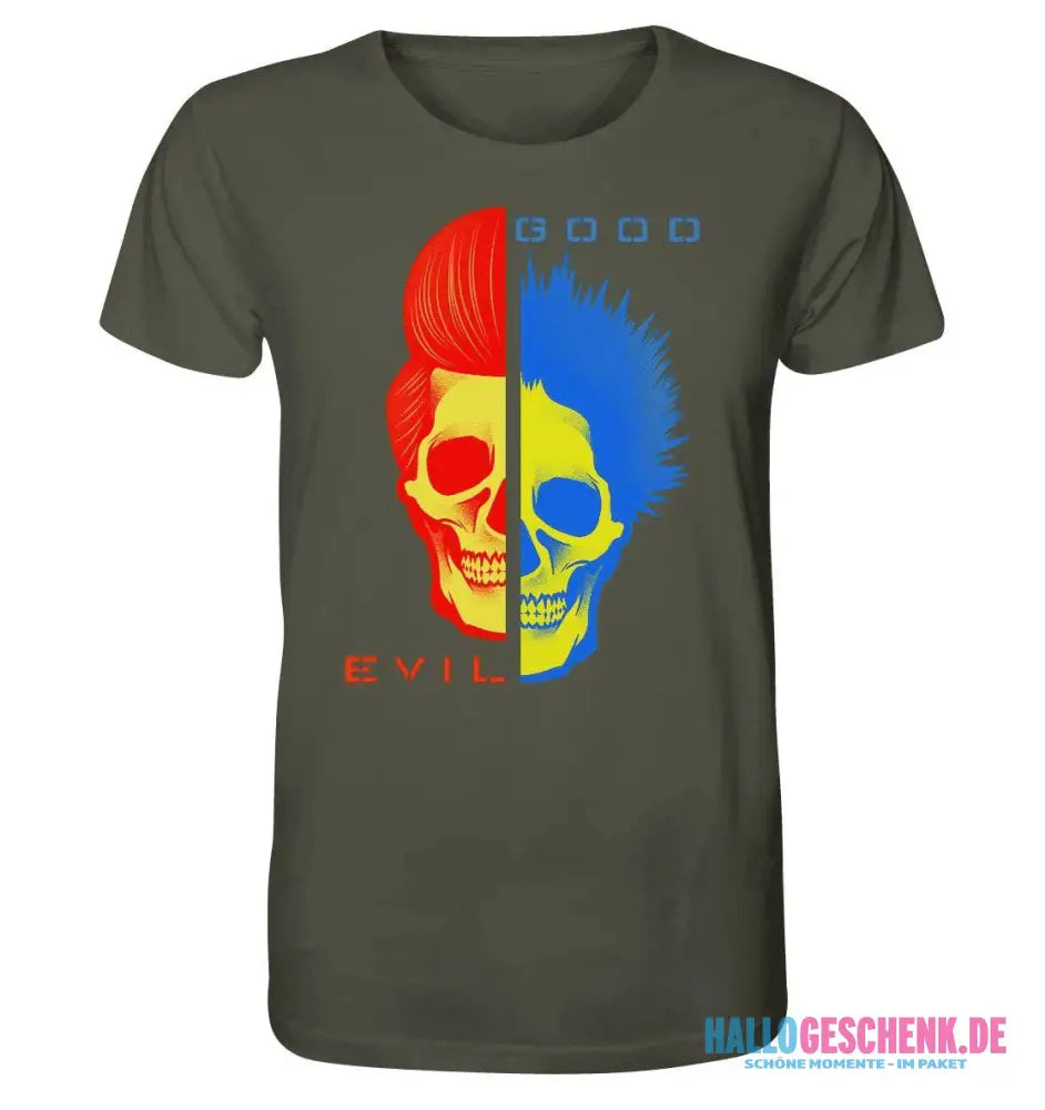"GOOD´N´EVIL"-RED-BLUE - Organic Shirt