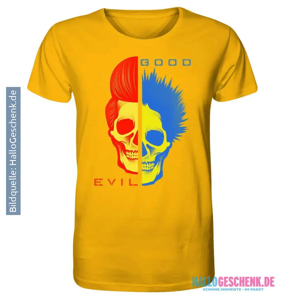 "GOOD´N´EVIL"-RED-BLUE - Organic Shirt
