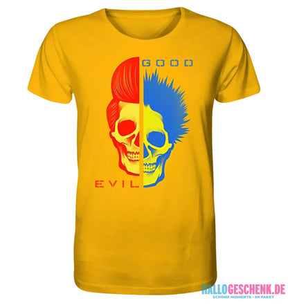 "GOOD´N´EVIL"-RED-BLUE - Organic Shirt