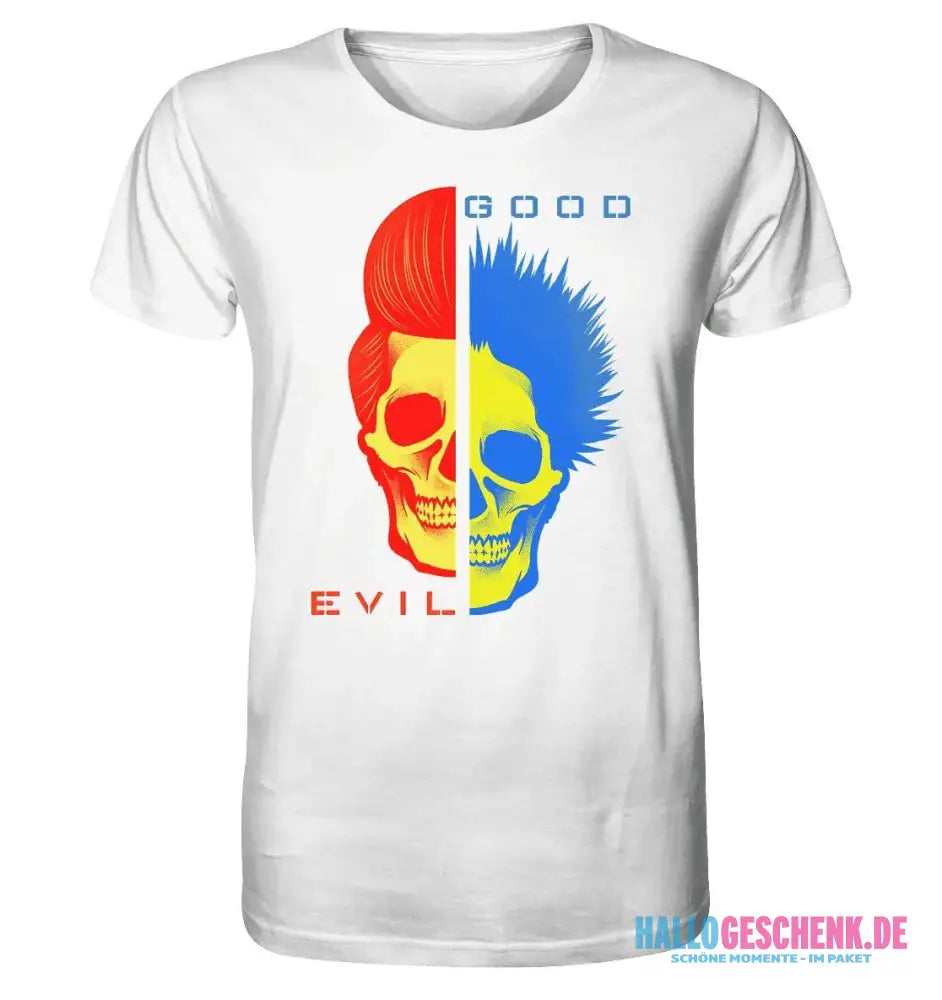 "GOOD´N´EVIL"-RED-BLUE - Organic Shirt