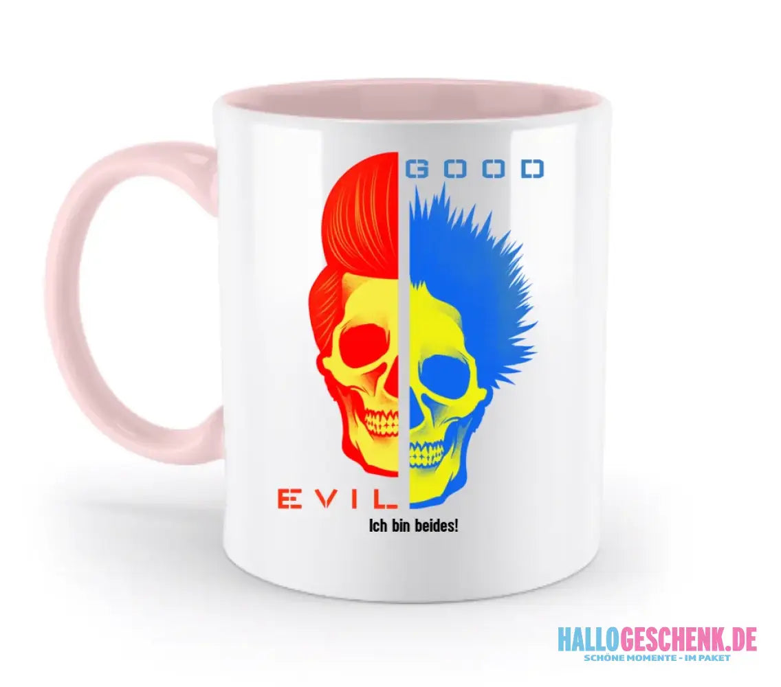 GOOD´N´EVIL - RED-BLUE • zweifarbige Tasse • Exklusivdesign • personalisiert