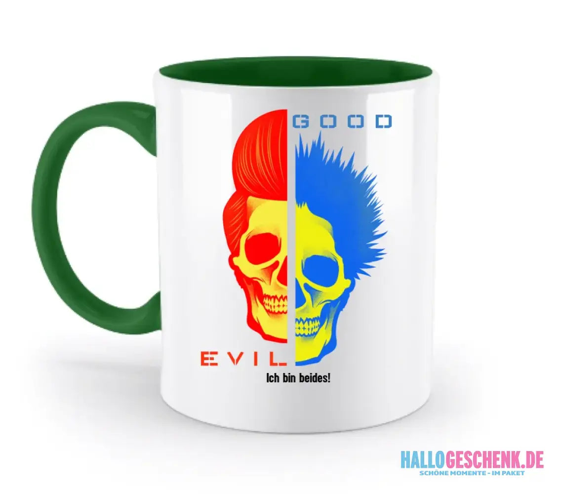 GOOD´N´EVIL - RED-BLUE • zweifarbige Tasse • Exklusivdesign • personalisiert