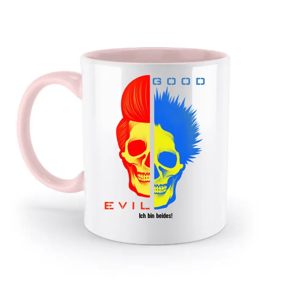 GOOD´N´EVIL - RED-BLUE • zweifarbige Tasse • Exklusivdesign • personalisiert