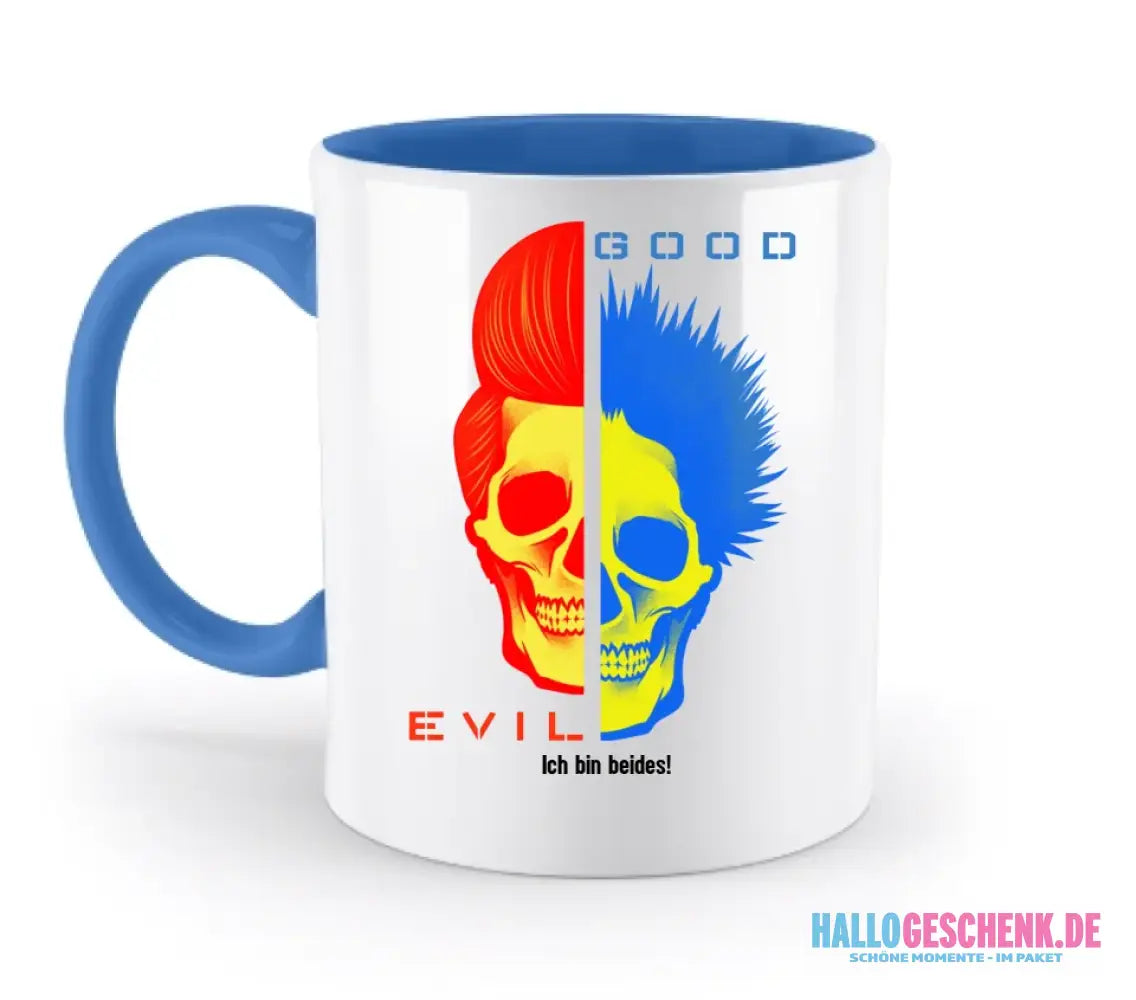 GOOD´N´EVIL - RED-BLUE • zweifarbige Tasse • Exklusivdesign • personalisiert