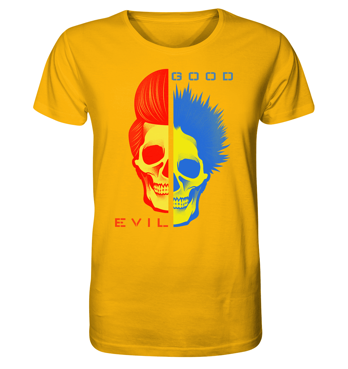 "GOOD´N´EVIL"-RED-BLUE - Organic Shirt