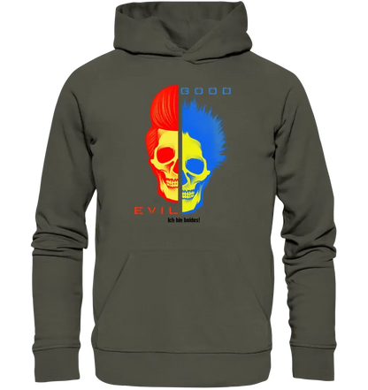 GOOD´N´EVIL - RED - BLUE • Unisex Premium Hoodie XS - 5XL aus Bio - Baumwolle für Damen & Herren • Exklusivdesign • personalisiert - HalloGeschenk.de