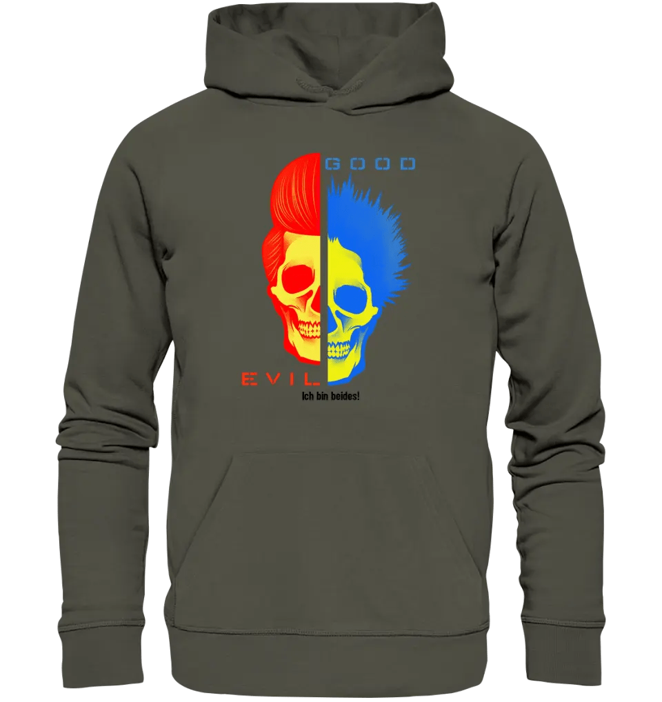 GOOD´N´EVIL - RED - BLUE • Unisex Premium Hoodie XS - 5XL aus Bio - Baumwolle für Damen & Herren • Exklusivdesign • personalisiert - HalloGeschenk.de