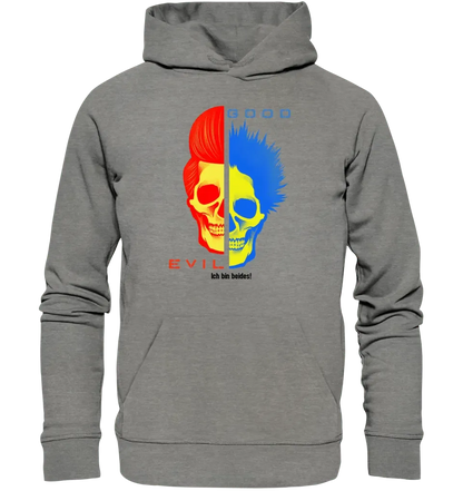 GOOD´N´EVIL - RED - BLUE • Unisex Premium Hoodie XS - 5XL aus Bio - Baumwolle für Damen & Herren • Exklusivdesign • personalisiert - HalloGeschenk.de