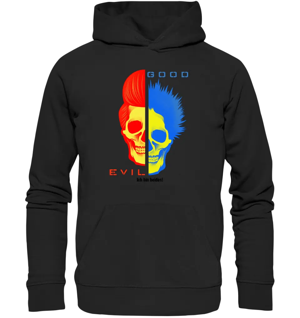 GOOD´N´EVIL - RED - BLUE • Unisex Premium Hoodie XS - 5XL aus Bio - Baumwolle für Damen & Herren • Exklusivdesign • personalisiert - HalloGeschenk.de