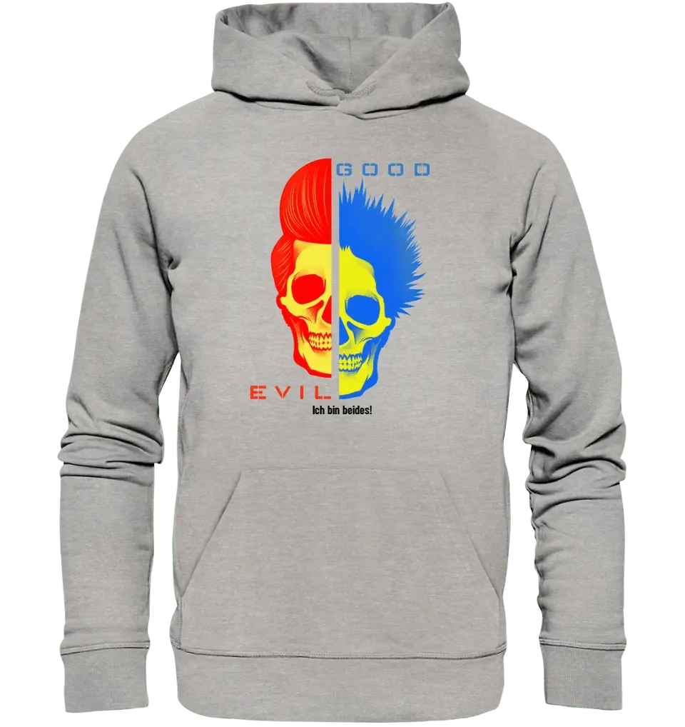 GOOD´N´EVIL - RED - BLUE • Unisex Premium Hoodie XS - 5XL aus Bio - Baumwolle für Damen & Herren • Exklusivdesign • personalisiert - HalloGeschenk.de