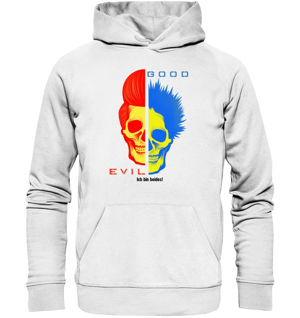 GOOD´N´EVIL - RED-BLUE • Unisex Premium Hoodie XS-5XL aus Bio-Baumwolle für Damen & Herren • Exklusivdesign • personalisiert