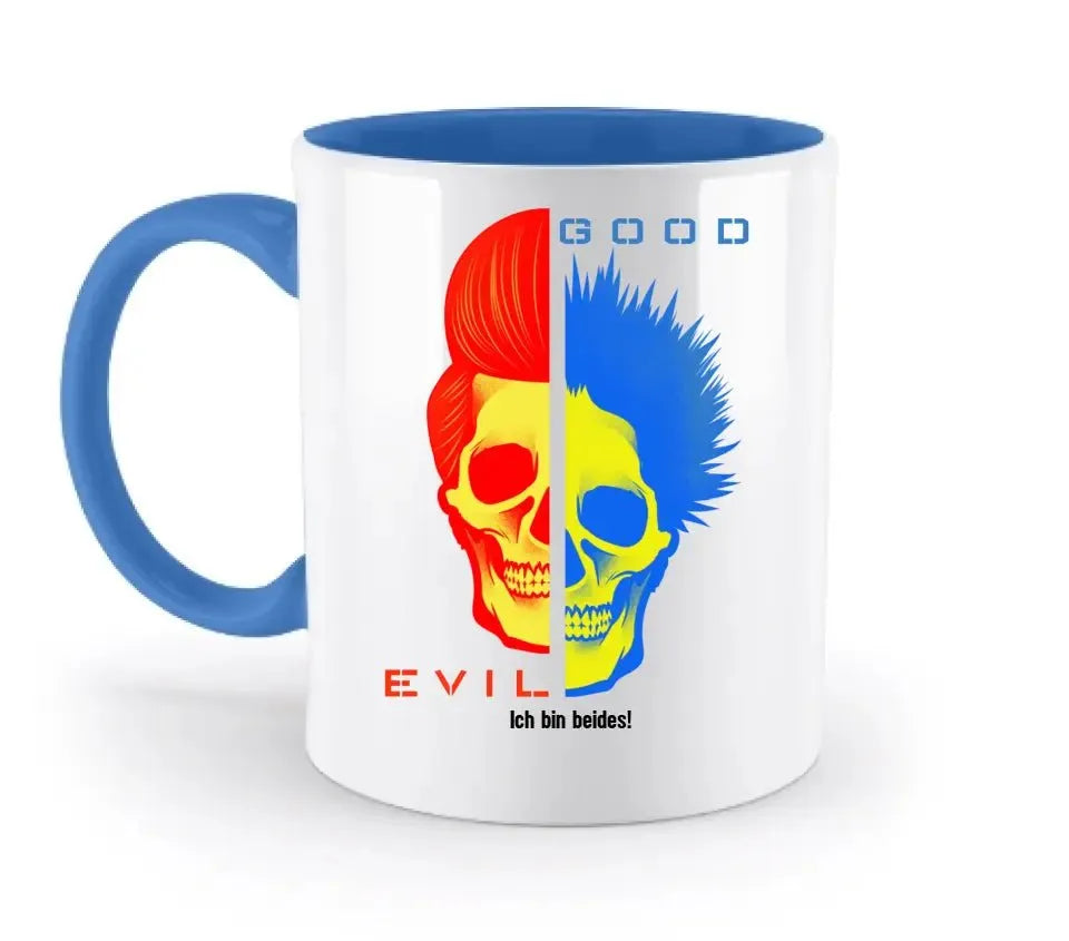 GOOD´N´EVIL - RED - BLUE • zweifarbige Tasse • Exklusivdesign • personalisiert - HalloGeschenk.de