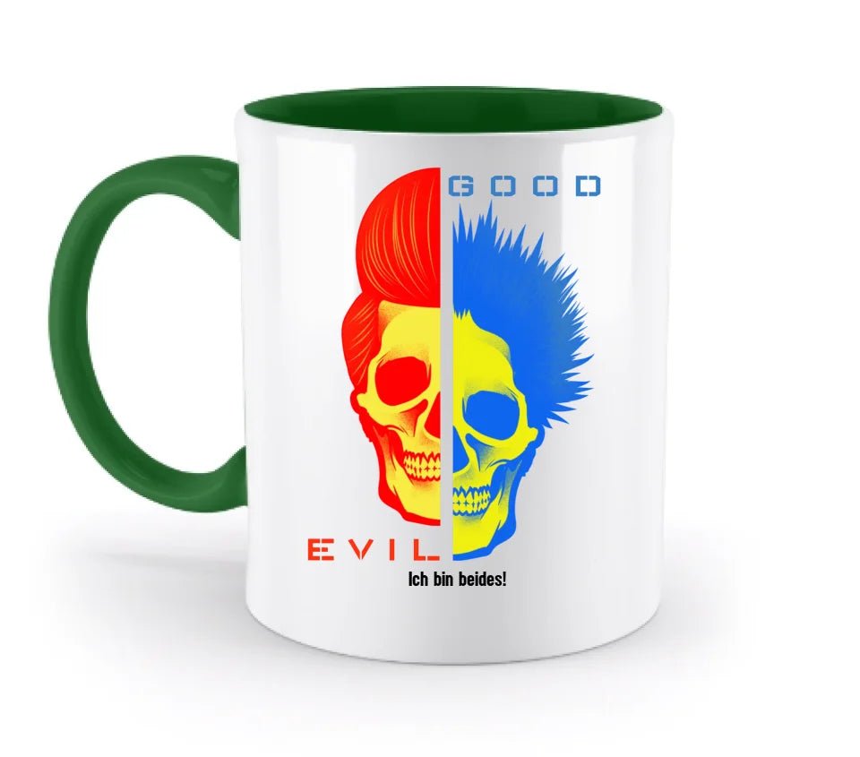 GOOD´N´EVIL - RED - BLUE • zweifarbige Tasse • Exklusivdesign • personalisiert von HalloGeschenk.de