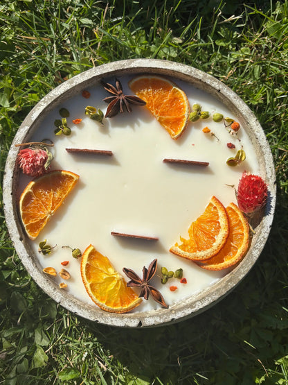 Große Outdoor Citronella-Betonkerze „Big Grey - Mugge Schreck“ – Mit drei Holdochten - Handgemachter Insektenschutz