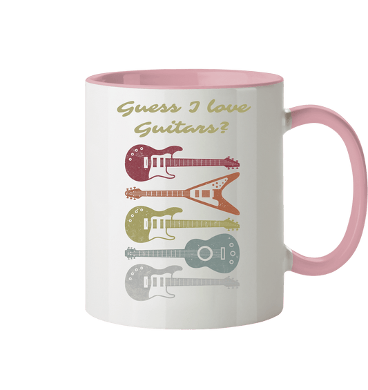 Guess I love Guitars? - Tasse zweifarbig - HalloGeschenk.de #geschenkideen# #personalisiert# #geschenk#