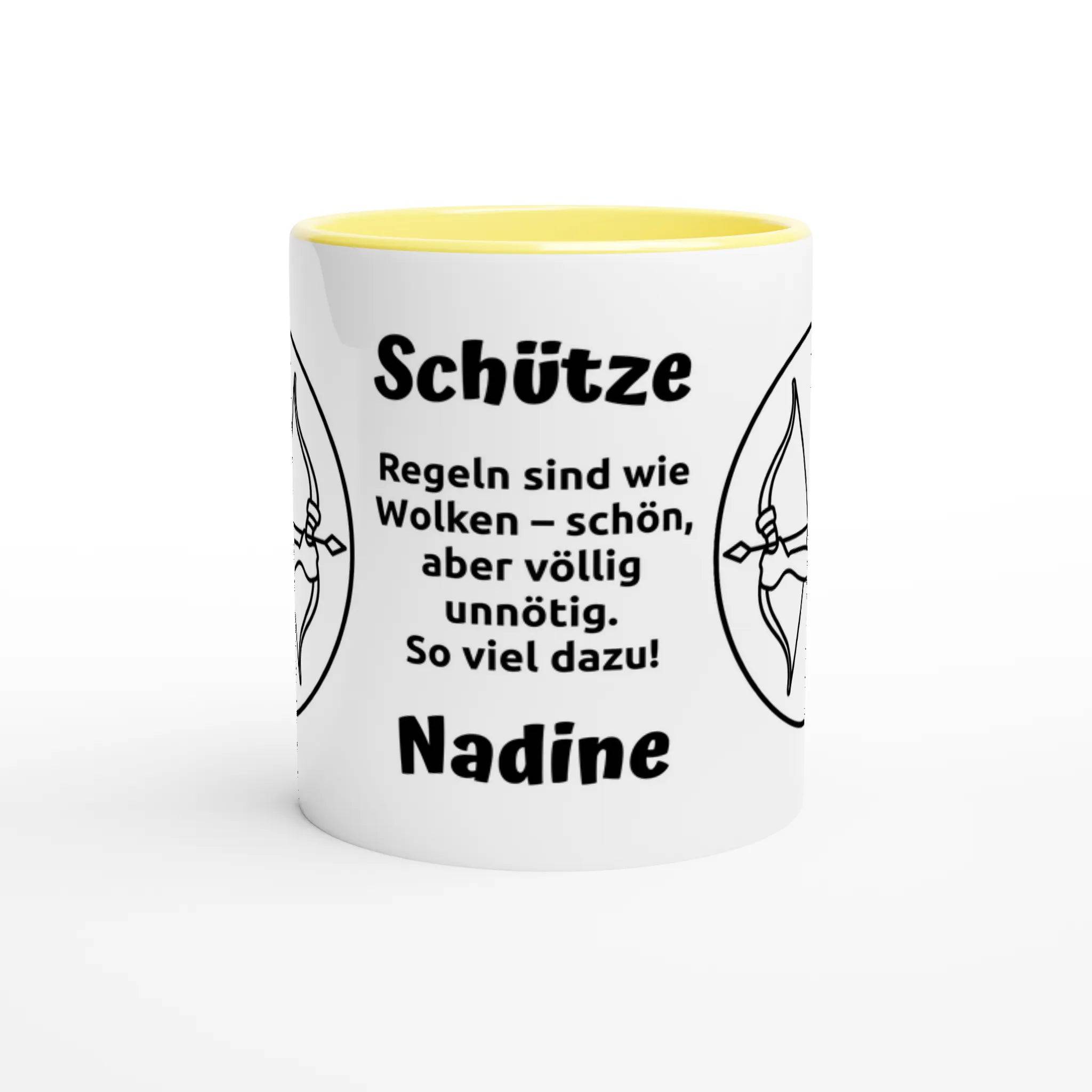 Mit 3D-Vorschau: 12 Sternzeichen mit Name + personalisierten Sprüchen • zweifarbige Tasse