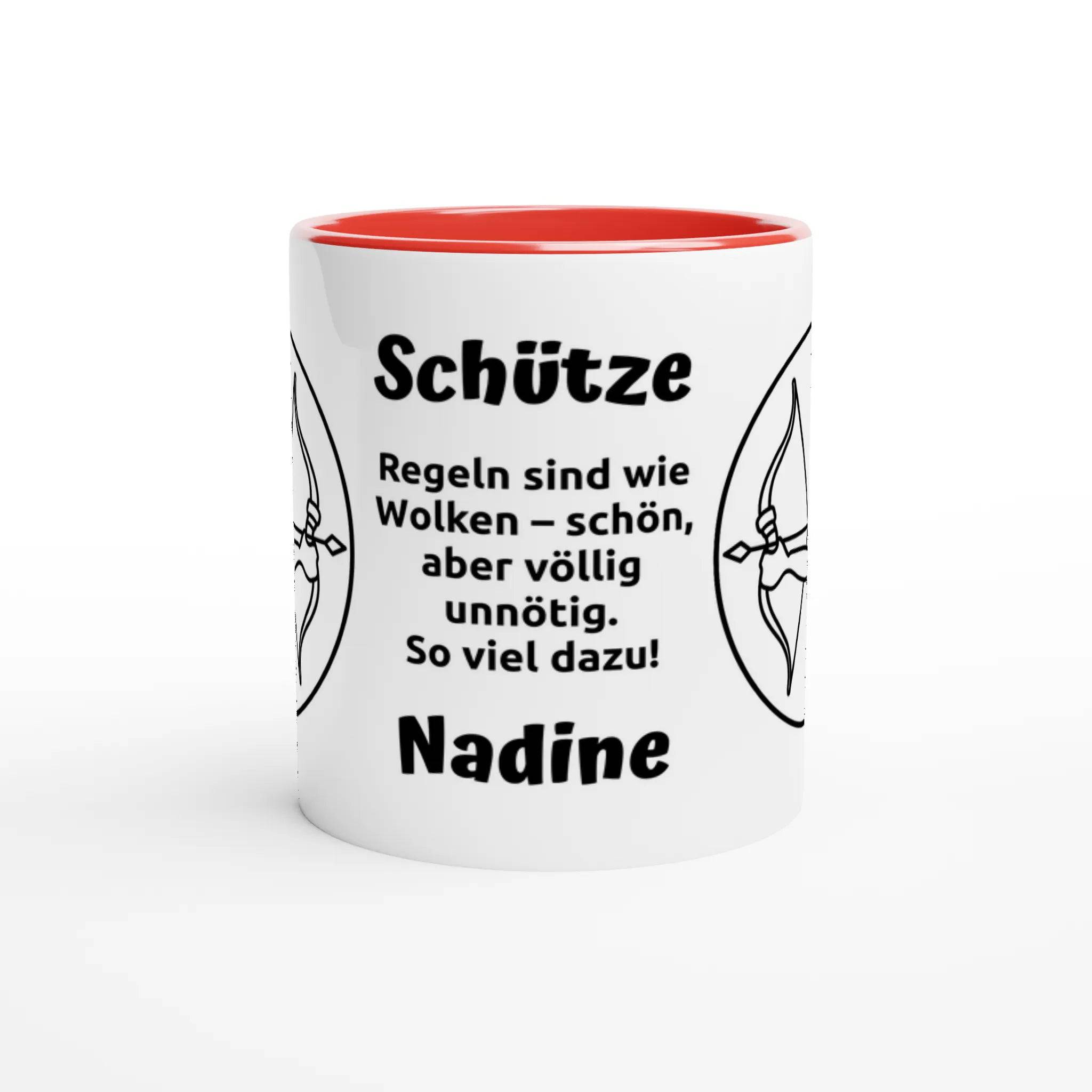 Mit 3D-Vorschau: 12 Sternzeichen mit Name + personalisierten Sprüchen • zweifarbige Tasse