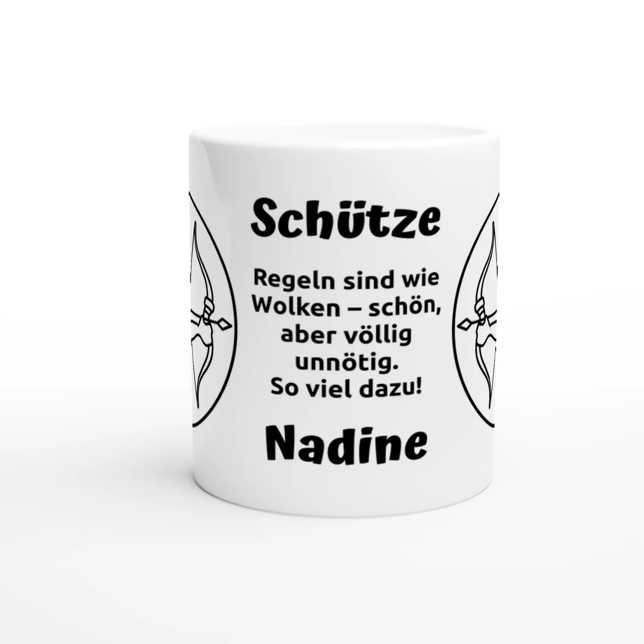 Mit 3D-Vorschau: 12 Sternzeichen mit Name + personalisierten Sprüchen • zweifarbige Tasse