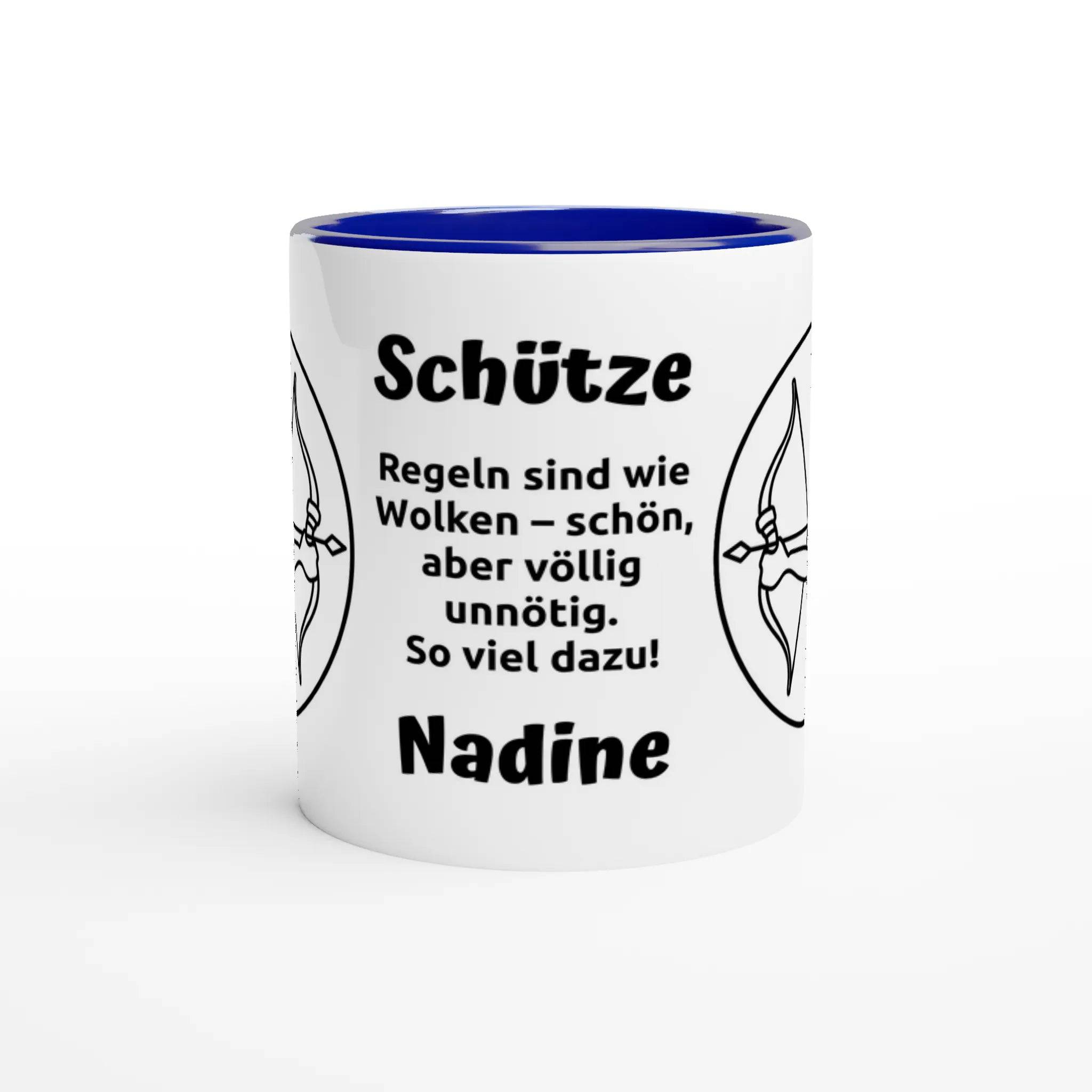 Mit 3D-Vorschau: 12 Sternzeichen mit Name + personalisierten Sprüchen • zweifarbige Tasse