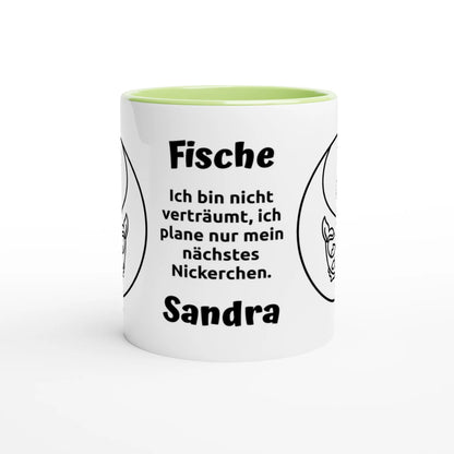 Mit 3D-Vorschau: 12 Sternzeichen mit Name + personalisierten Sprüchen • zweifarbige Tasse