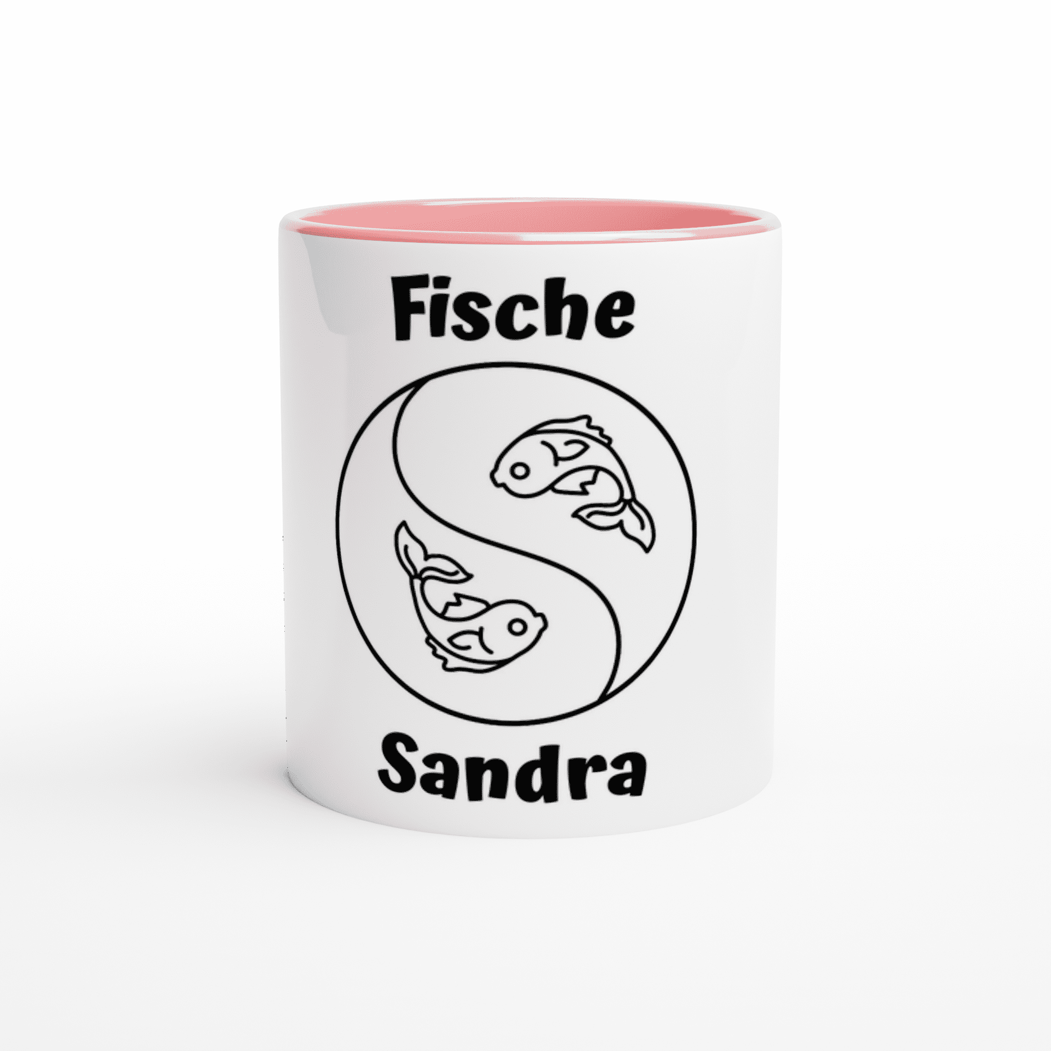 Mit 3D-Vorschau: 12 Sternzeichen mittig mit Name + personalisierten Sprüchen • zweifarbige Tasse