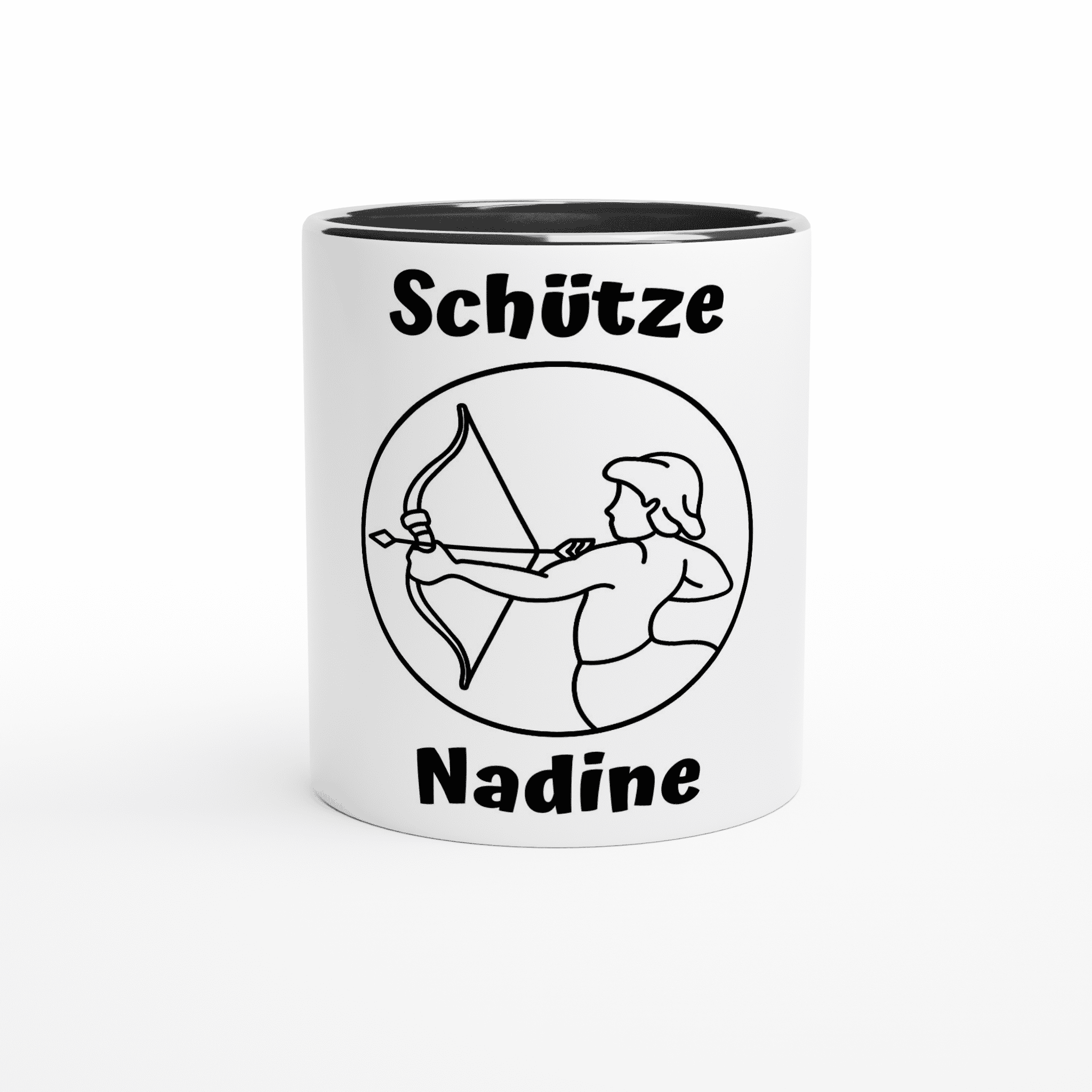 Mit 3D-Vorschau: 12 Sternzeichen mittig mit Name + personalisierten Sprüchen • zweifarbige Tasse