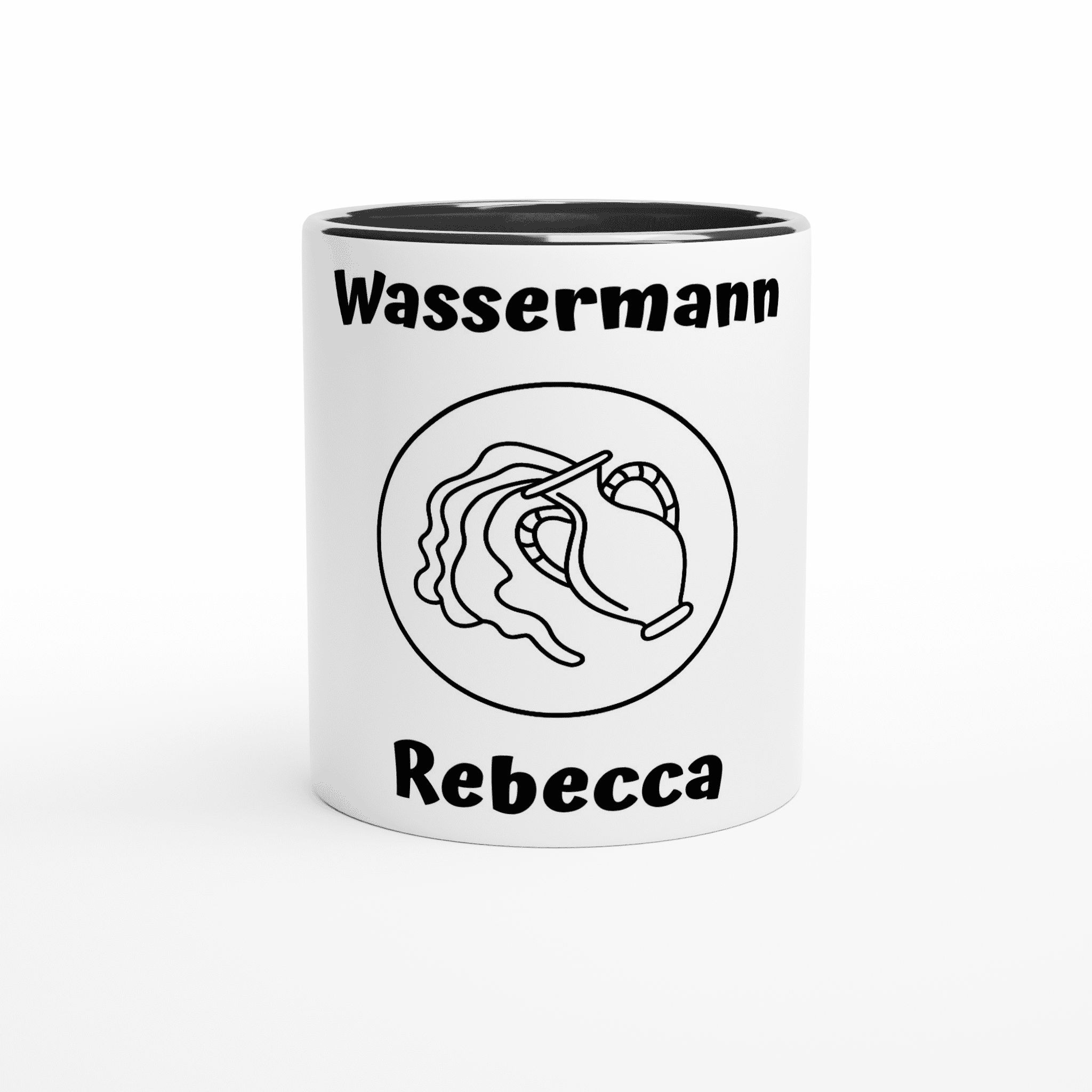 Mit 3D-Vorschau: 12 Sternzeichen mittig mit Name + personalisierten Sprüchen • zweifarbige Tasse