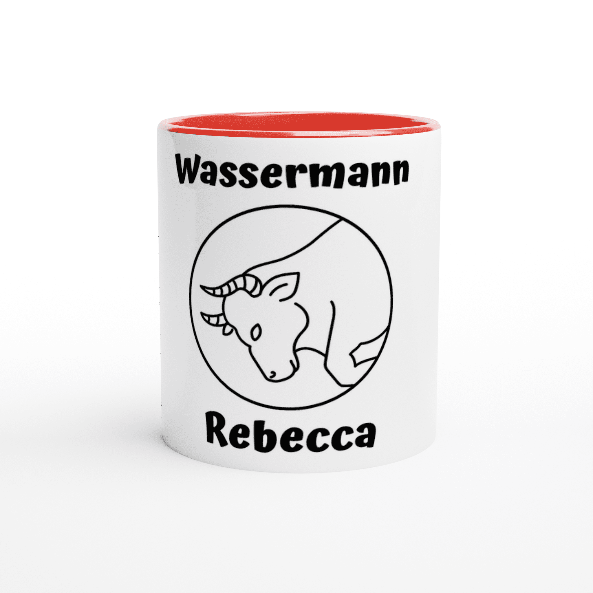 Mit 3D-Vorschau: 12 Sternzeichen mittig mit Name + personalisierten Sprüchen • zweifarbige Tasse