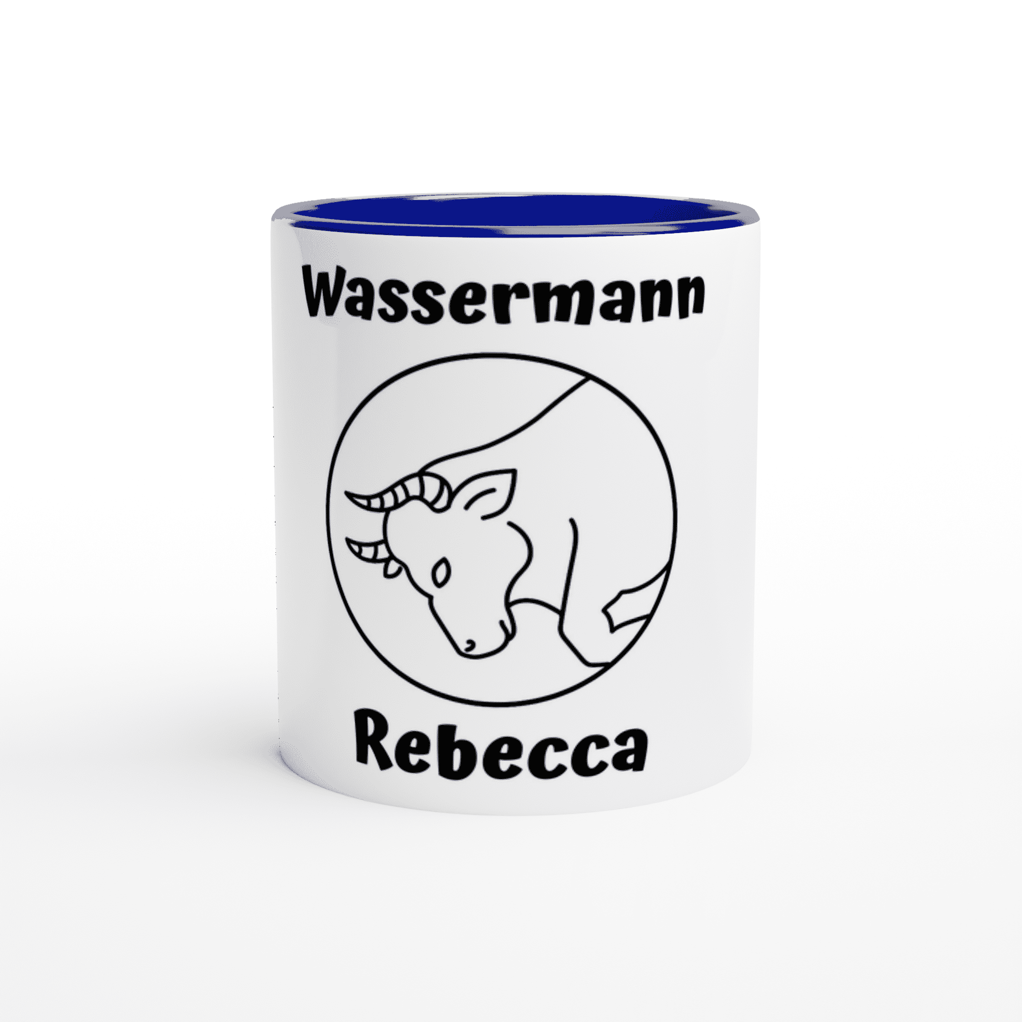 Mit 3D-Vorschau: 12 Sternzeichen mittig mit Name + personalisierten Sprüchen • zweifarbige Tasse