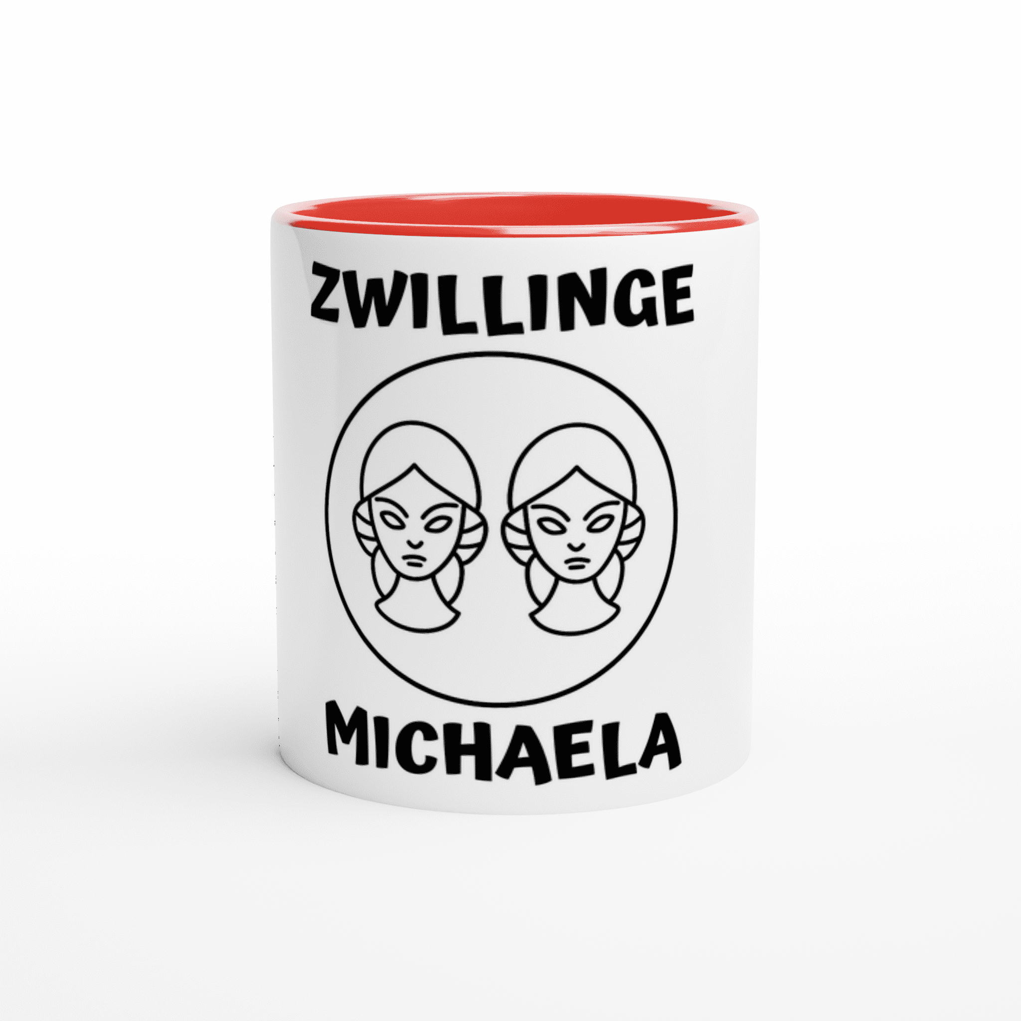 Mit 3D-Vorschau: 12 Sternzeichen mittig mit Name + personalisierten Sprüchen • zweifarbige Tasse