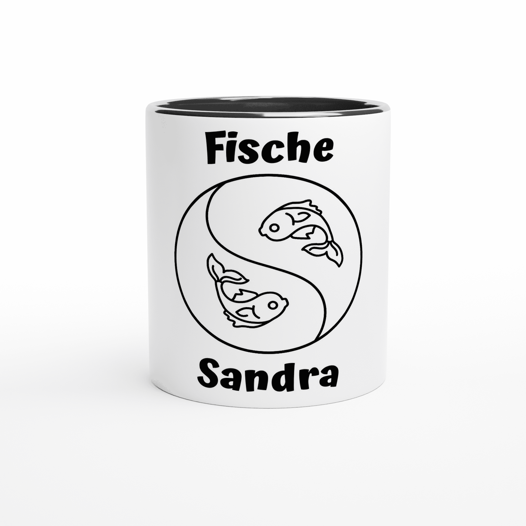 Mit 3D-Vorschau: 12 Sternzeichen mittig mit Name + personalisierten Sprüchen • zweifarbige Tasse