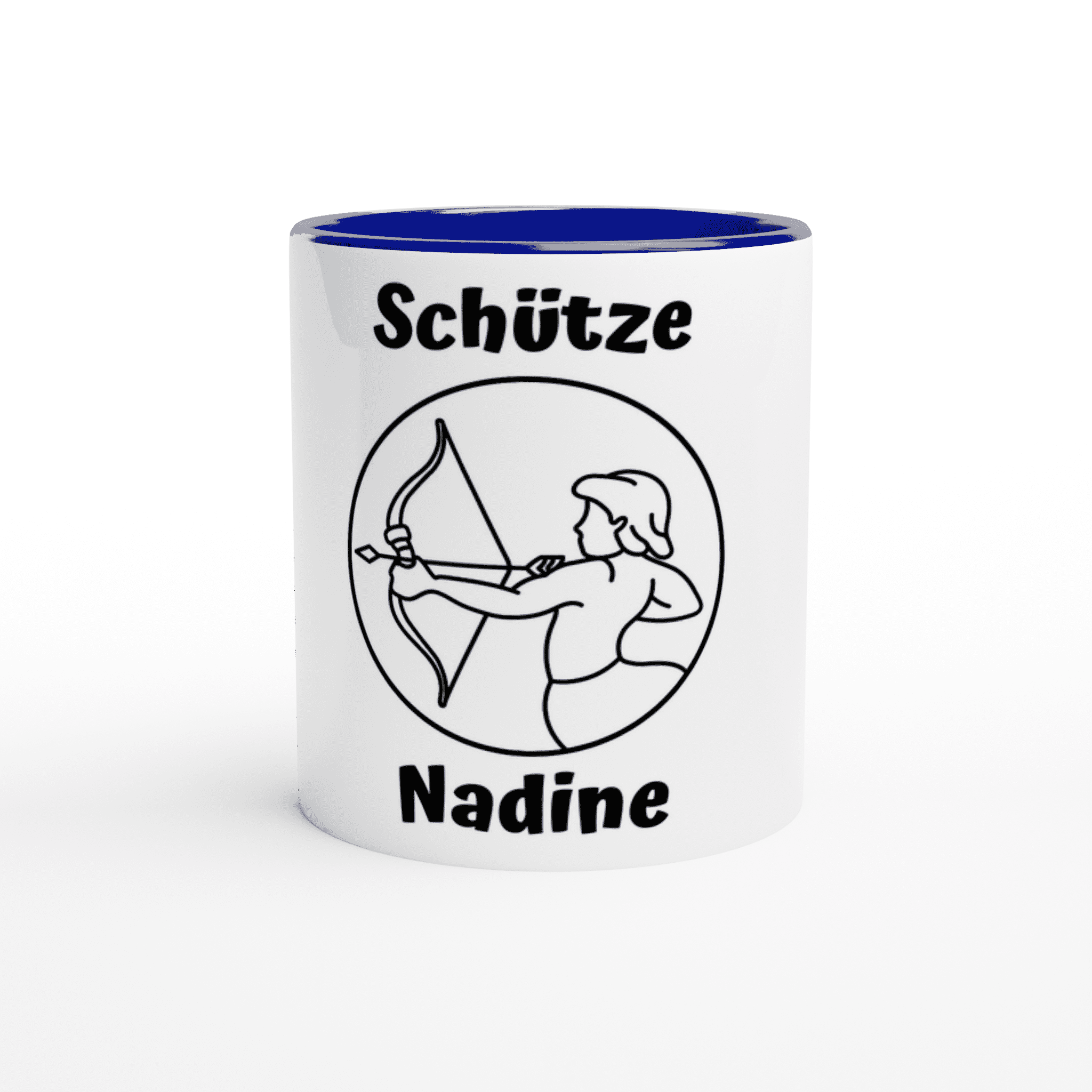 Mit 3D-Vorschau: 12 Sternzeichen mittig mit Name + personalisierten Sprüchen • zweifarbige Tasse